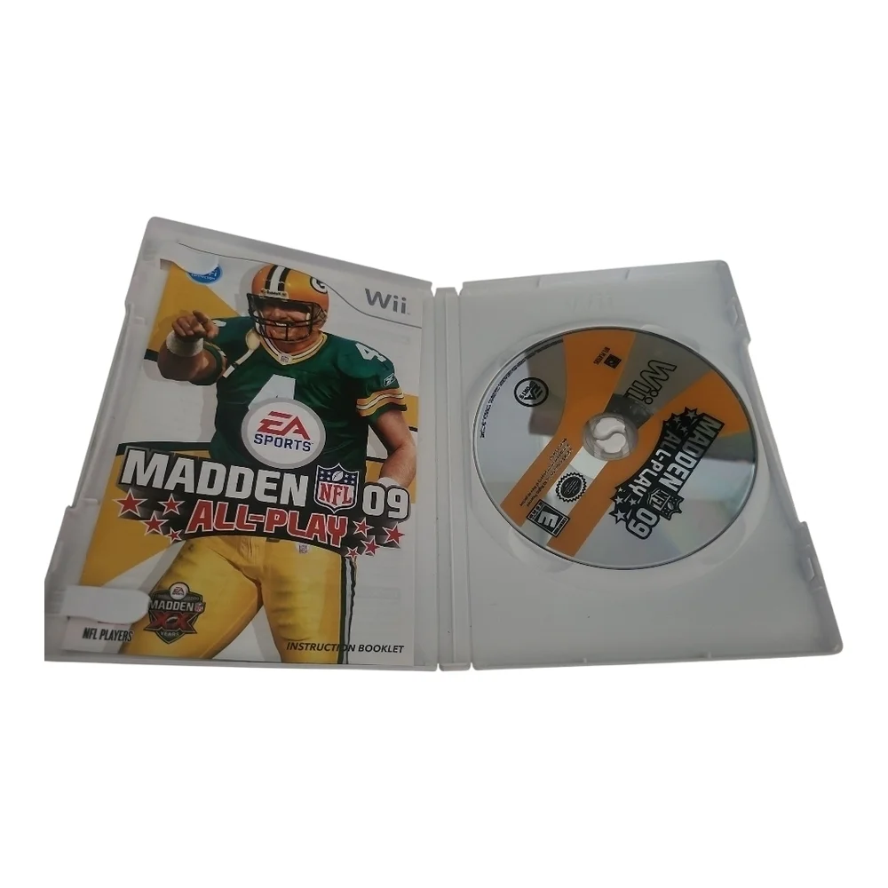 Madden NFL 09 All-Play (Nintendo Wii) Complete Brett Favre Cover